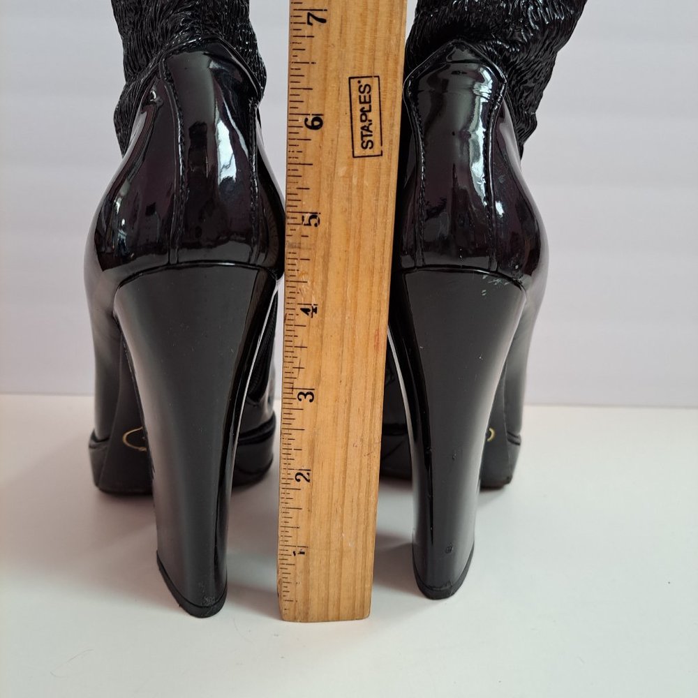 Prada Women's Black Leather Long Boots Size 36.5 - Picture 10 of 16